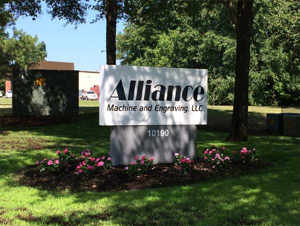 Alliance Machine and Engraving sign